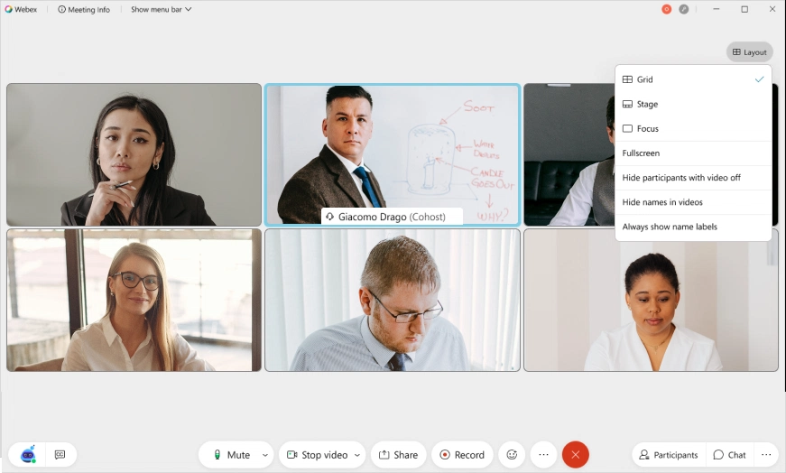 Using the capture feature of Webex Meetings