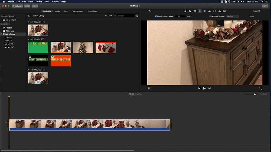 Use iMovie to make your clips smooth