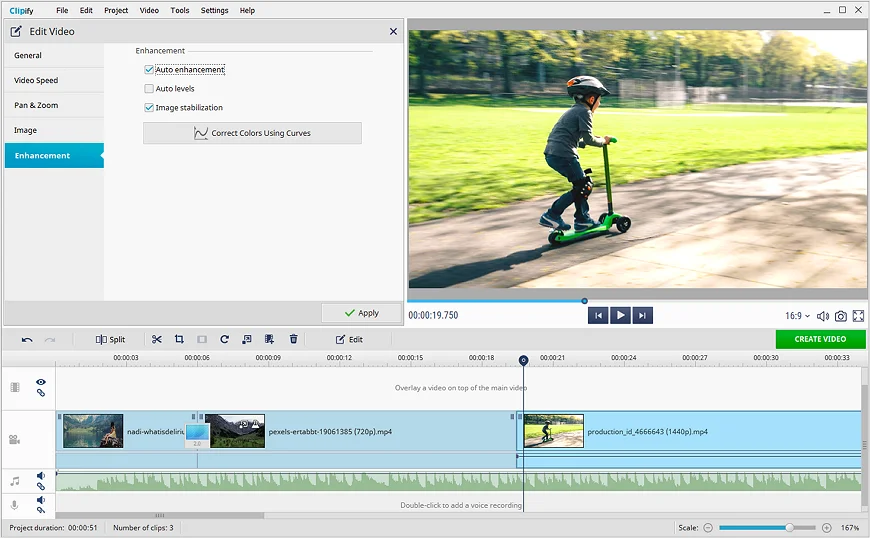 Choose Clipify as a video editor for a kid