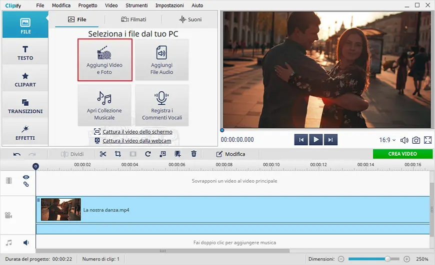 Apri il video con Clipify