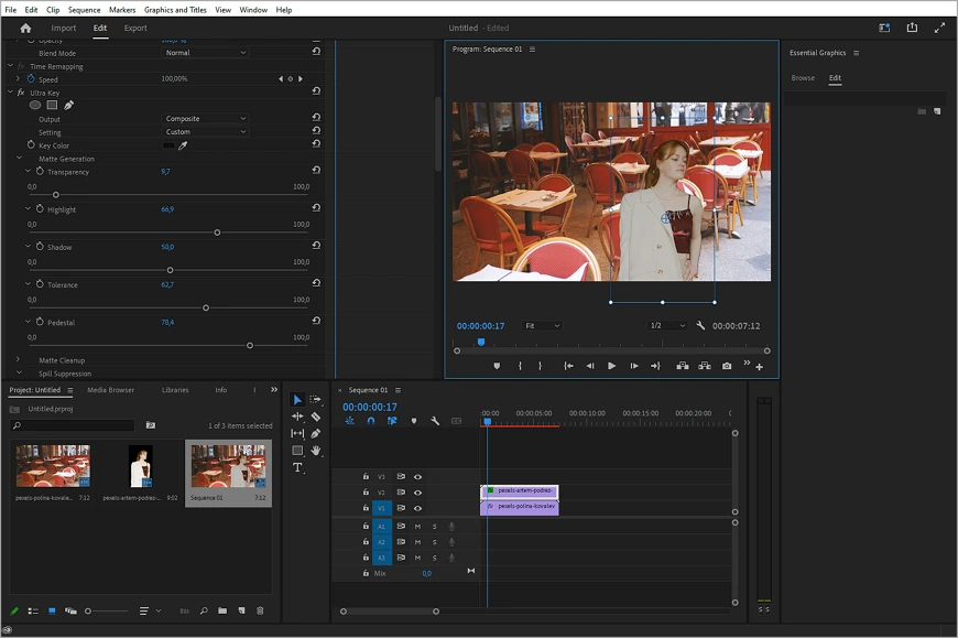 Remplacez l'arrière-plan d''une vidéo avec Adobe Premiere Pro