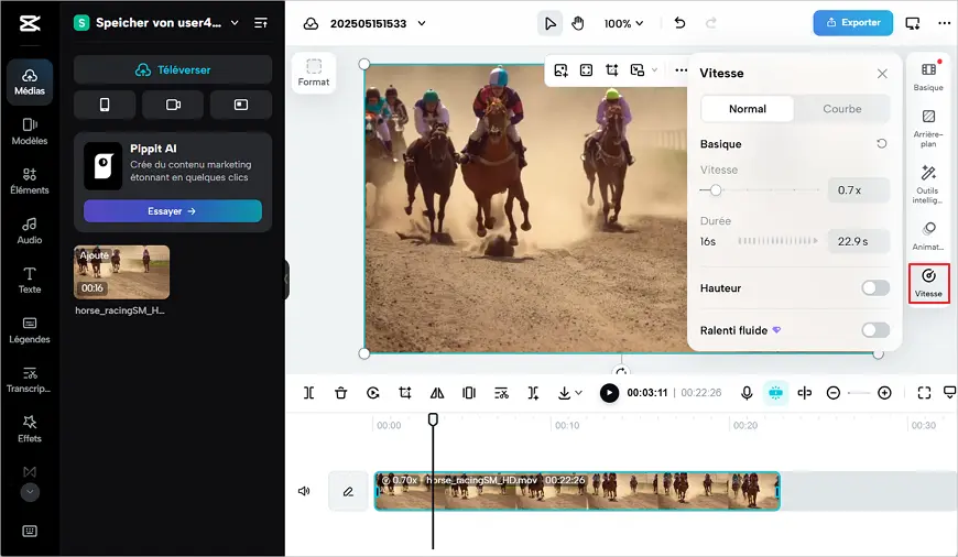 Utilisez CapCut pour ralentir une vidéo en ligne ou sur votre portable