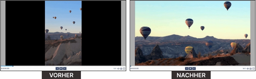 Drehen Sie ein Video von vertikal nach horizontal – vorher & nachher