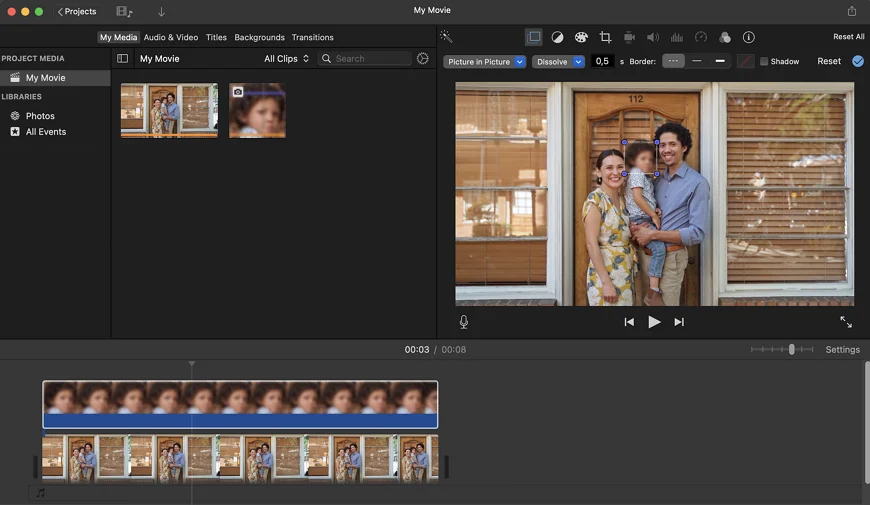 The blurring of a face in iMovie