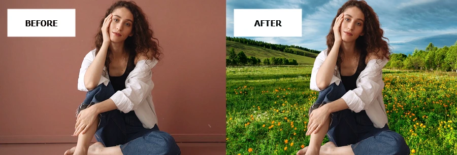 How to change a video background: before vs. after