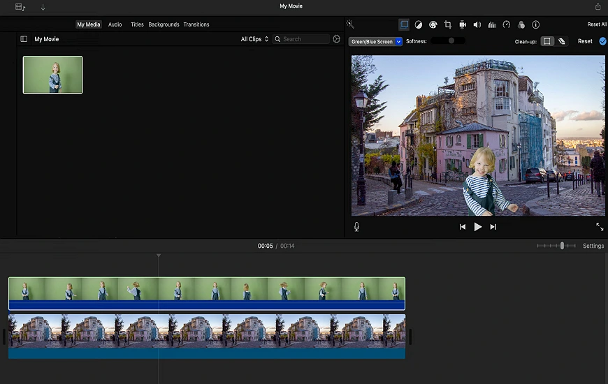 Add a new background to videos in iMovie