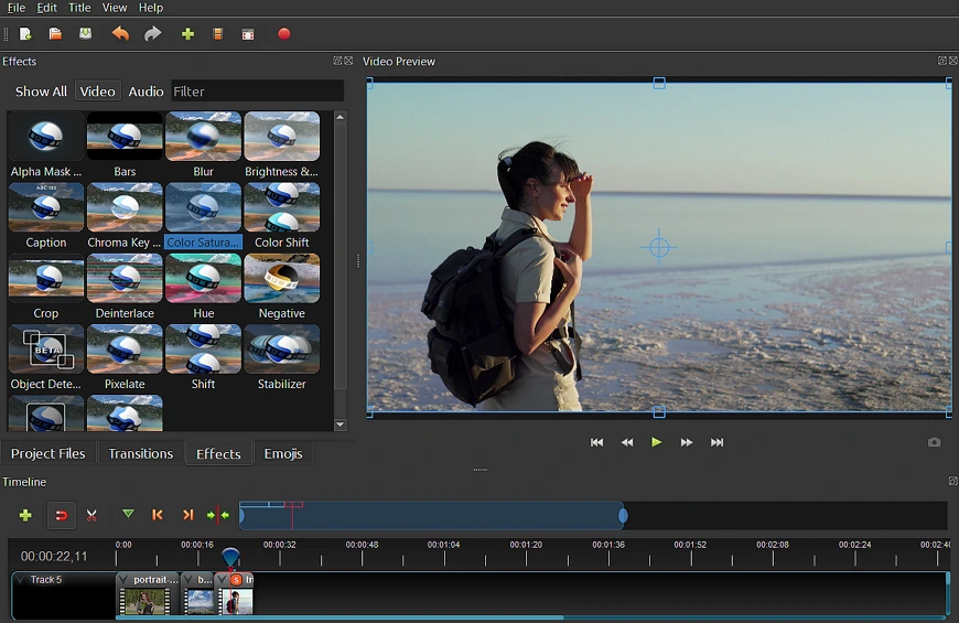 Add various effects to your clips with OpenShot Video Editor