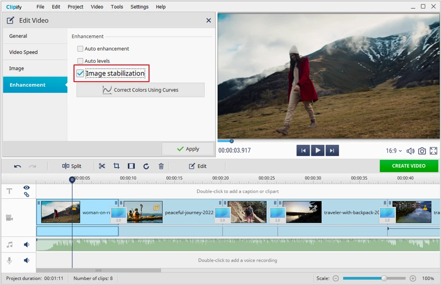 Stabilize your video with a single click