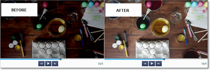 How to lighten a video: before and after