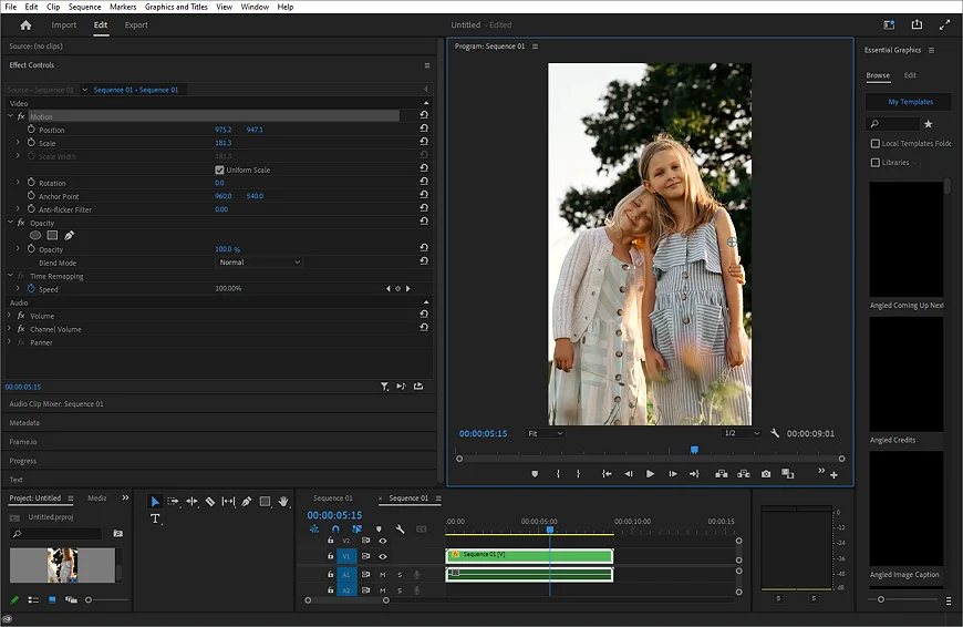 Editing landscape videos in Premiere Pro