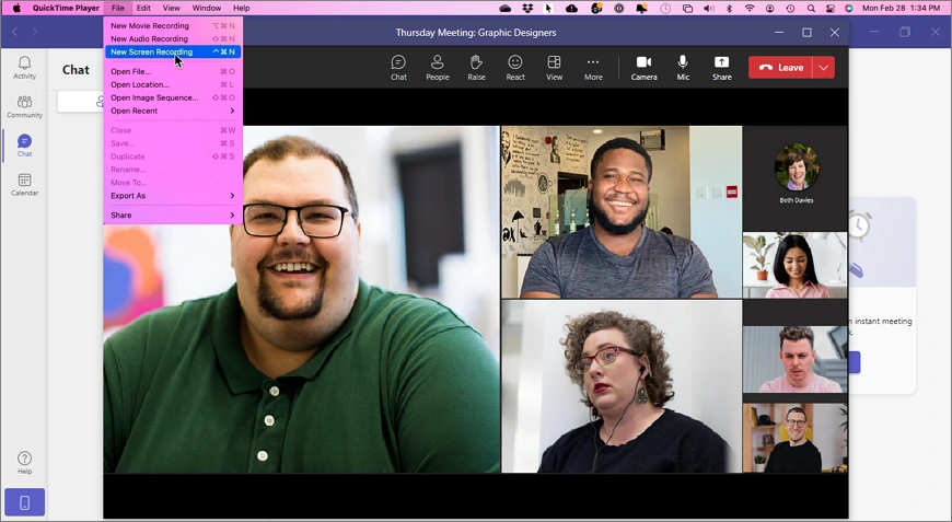 How to record a Teams meeting on Mac
