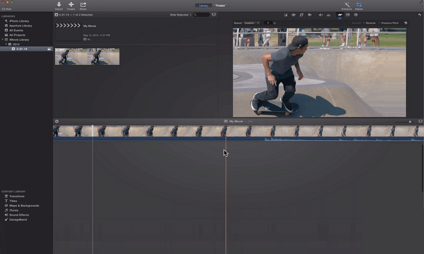 Employ iMovie to edit your footage on Mac