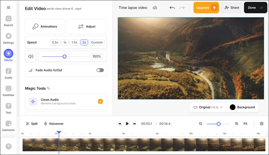 Turn videos into timelapse online