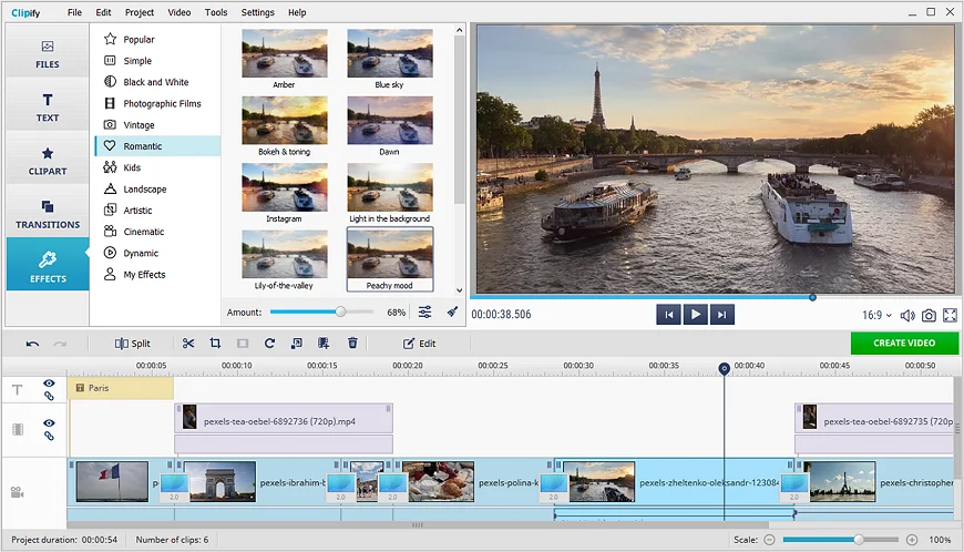 Clipify - one of the best iMovie alternatives for Windows