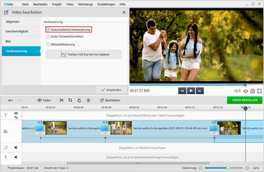 Verbessern Sie Ihr MP4-Video automatisch