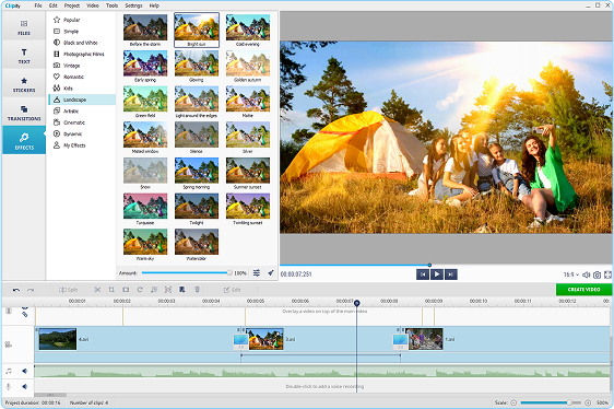 Spice up your footage with effects